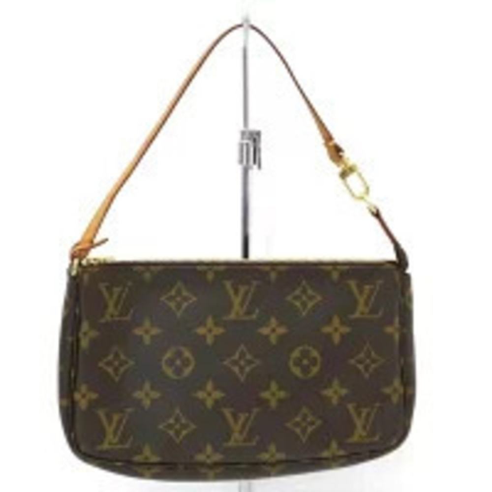 Louis Vuitton Pochette Accessoires Monogram Pouch Canvas Leather Brown